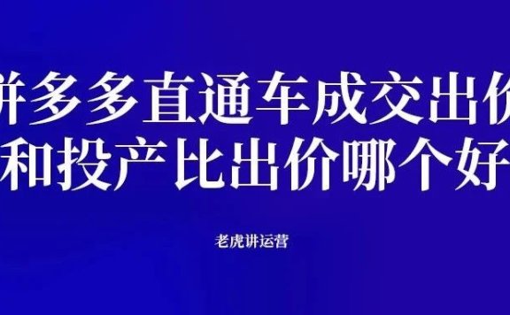 拼多多直通车成交出价和投产比出价哪个好