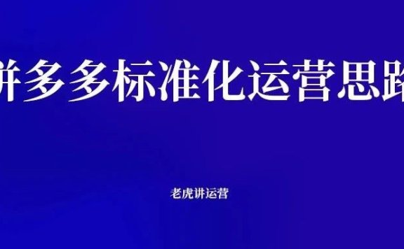 拼多多的标准化运营思路